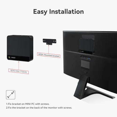 Miniatura 9 de Beelink Mini PC SER5, AMD Ryzen 7 7735HS (hasta 4.75 GHz) 8C/16T, mini computadora de 24 GB LPDDR5 RAM 500 GB NVMe PCIe 4.0 SSD, mini computadora