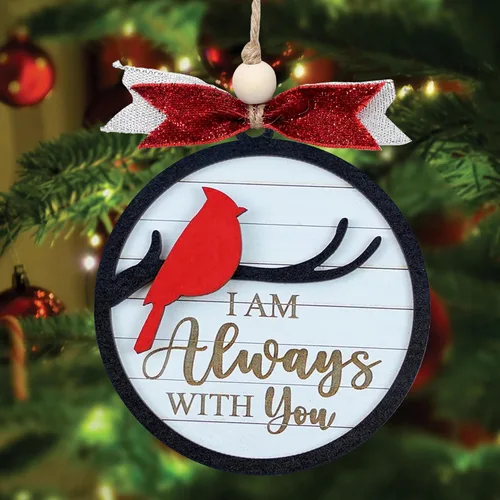 Miniatura 6 de Adornos con texto en inglés "I Am Always with You", adorno de Navidad conmemorativo, regalos de condolencias por la pérdida de un ser querido