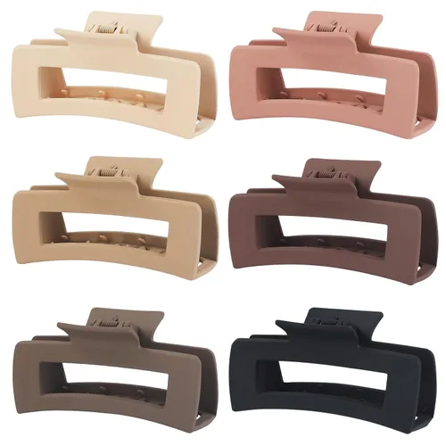 Miniatura 21 de Sisiaipu Pinzas de pelo grandes de 4 pulgadas, 6 piezas de garra grande para cabello grueso, pinzas cuadradas para el cabello para mujeres, pinzas