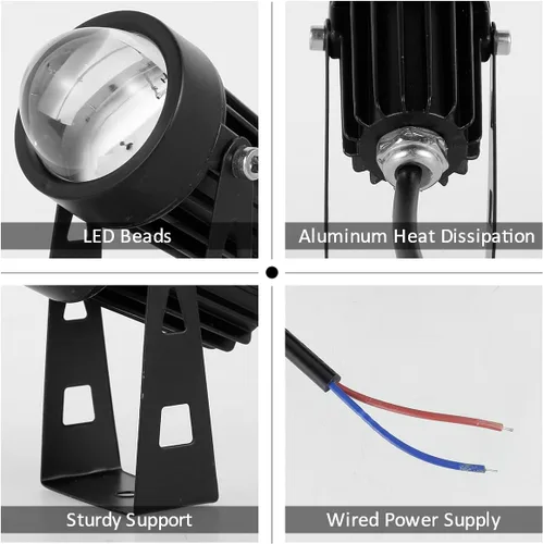 Miniatura 4 de 5W LED Spotlights IP65 impermeable estrecho haz reflector 180 grados ajustable al aire libre lámpara de pared irradiación de larga distancia