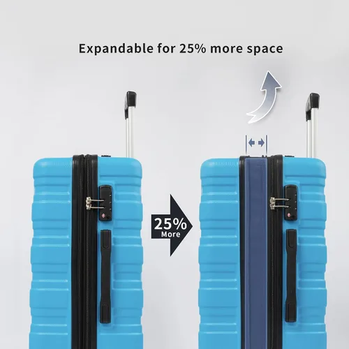 Miniatura 4 de Flieks - Juego de equipaje con 3 maletas giratorias ligeras con candado TSA de 20 24 y 28 pulgadas