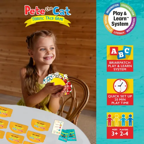 Miniatura 8 de Briarpatch, Pete The Cat - Juego de tacos fabuloso, basado en libros de lectura temprana de James Dean, aprendizaje preescolar para niños