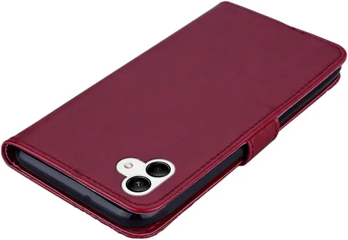 Miniatura 6 de CCSmall Funda para Samsung Galaxy A04 con soporte para tarjeta de crédito, con purpurina y diamantes de imitación de piel sintética para Samsung Rojo
