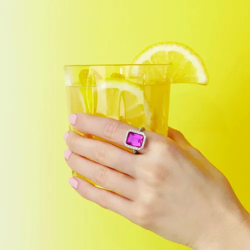 Miniatura 5 de Ross-Simons Anillo de topacio rosa de 6.50 quilates y diamantes de .25 qt t.w en plata de ley