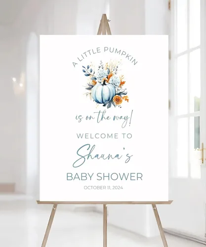 Miniatura 12 de Letrero de bienvenida azul personalizado para baby shower con globos, letrero con nombre personalizado para niño o niña, género neutro, decoración 11