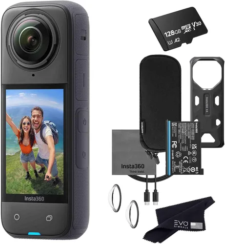 Miniatura 2 de Insta360 Cámara de acción impermeable X4 8K 360, 8K 360, estabilización, pantalla táctil, edición AI, transmisión en vivo, cámara web, control