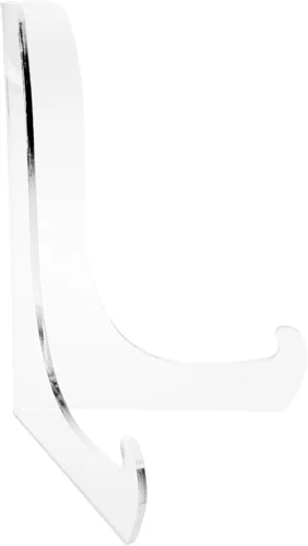 Miniatura 10 de Plymor Caballete de ángulo de acrílico transparente de 60 grados con repisas de soporte poco profundas, 6 pulgadas de alto x 4.5 pulgadas de ancho x