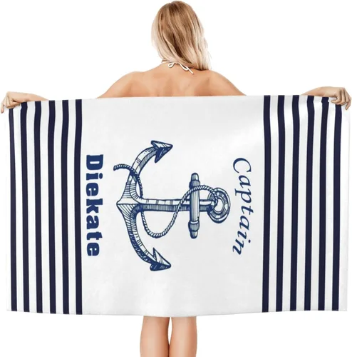 Toalla de playa personalizada con nombre, toallas de playa personalizadas con nombre de gran tamaño de secado rápido para playa, baño, piscina,