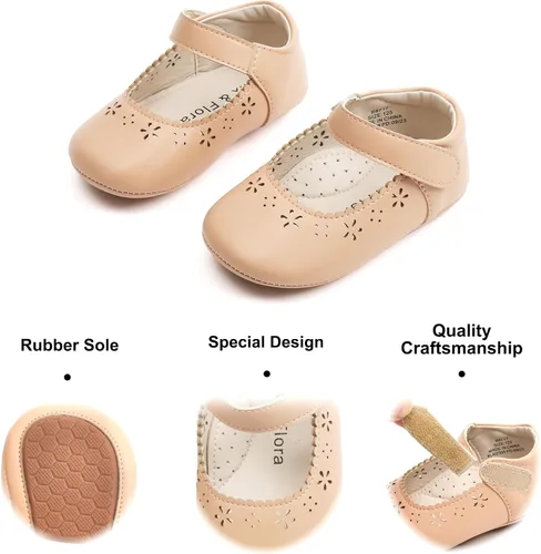 Miniatura 31 de Felix & Flora Zapatos de bebé de suela suave - Zapatos de bebé para caminar, mocasines, suela de goma, zapatos de cuna