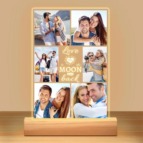 Miniatura 23 de Marcos de fotos personalizados con foto, marco de fotos personalizado con luz nocturna, marco de fotos personalizado, regalos personalizados de 5
