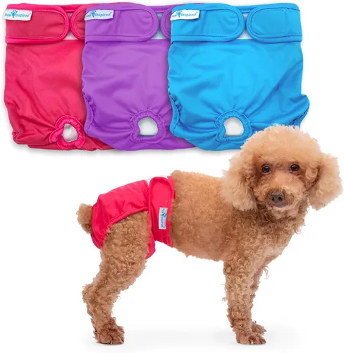 Miniatura 11 de Paw Inspired Pañales lavables y reutilizables para perras, pañales de tela para perros, incontinencia para perros (surtido (forro blanco), L