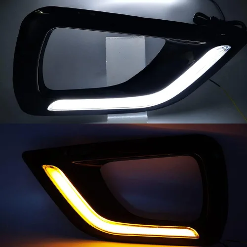 Miniatura 4 de BAKUGO 2 unids coche LED diurna luz de señal de giro DRL lámpara de niebla para Nissan Navara NP300 2015 2016 2017 2018 2019