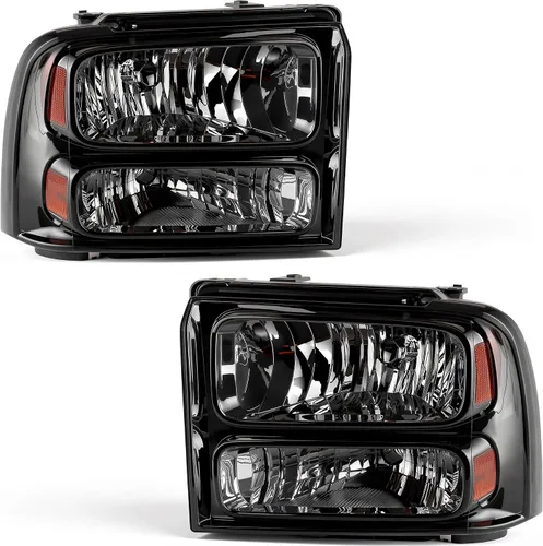 Miniatura 15 de AUTOSAVER88 Juego de focos delanteros compatibles con Ford F250 F350 F450 F550 Super Duty 1999-2004/2000-2004 Ford Excursion, carcasa cromada, lente