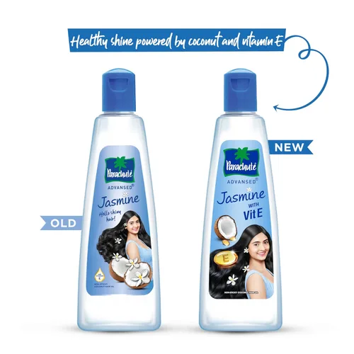Miniatura 3 de Aceite de cabello enriquecido con coco y jazmín de Parachute Advansed con vitamina E Para la nutrición del cuero cabelludo Cabello más fuerte