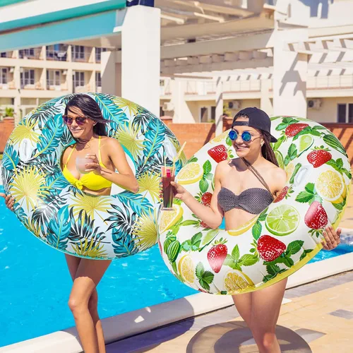 Miniatura 5 de Flotadores inflables de piscina de 47 pulgadas, tubos de piscina jumbo, anillos de piscina para adultos, verano, playa, despedida de soltera, boda