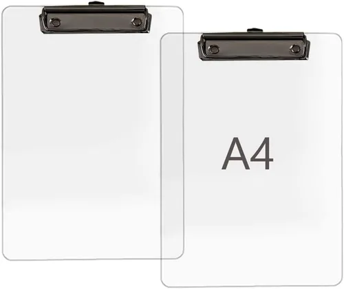 Miniatura 6 de JIARI Paquete de 4 portapapeles de acrílico transparente para oficina, tamaño A4, 8.6 x 12.2 pulgadas (negro, 4 unidades)