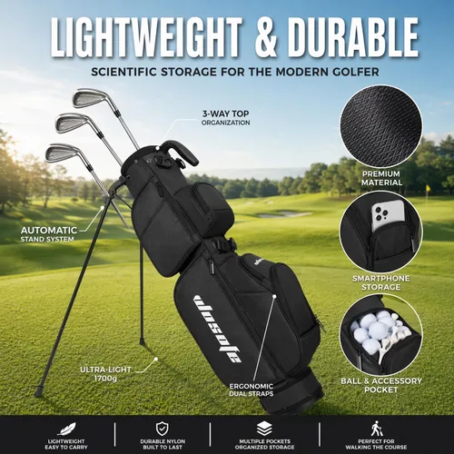 Miniatura 2 de Bolsa de golf con divisores de 3 vías, ligera para hombres y mujeres, mini bolsa de golf pequeña para Par3, bolsa de práctica y cursos ejecutivos