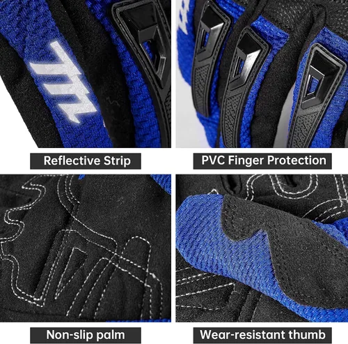 Miniatura 6 de MADBIKE - Guantes de motocicleta con pantalla táctil para motocross, bicicleta de tierra, aptos para hombres y mujeres, con nudillos protectores