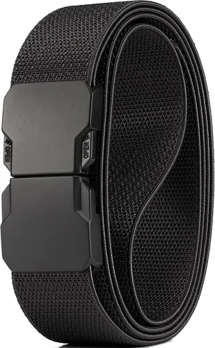 Miniatura 10 de GEIT - Cinturón elástico de nylon con hebilla de metal de liberación rápida, 3,4 cm, cinturón táctico invisible para golf casual