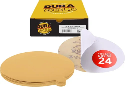 Miniatura 13 de Dura-Gold Discos de lija PSA dorados de 6 pulgadas de alta calidad, grano 400, caja de 50 unidades, papel de lija autoadhesivo para lijadora DA