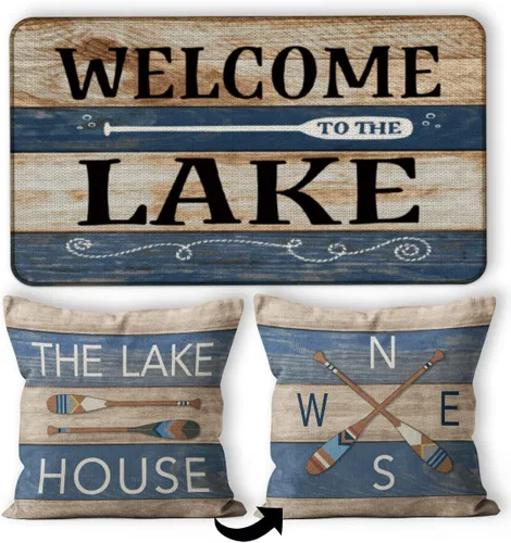 Miniatura 9 de Welcome to The Lake - Felpudo decorativo para interiores y exteriores, 17 x 30 pulgadas, para entrada de sala de casa del lago, regalos para amantes