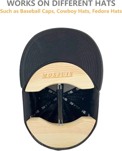 Miniatura 4 de Ensanchador de sombreros para sombreros ajustados de madera maciza para sombreros de vaquero, sombreros, gorras de béisbol para hombres y mujeres
