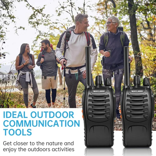 Miniatura 5 de Maylawn Walkie Talkies Paquete de 2, Walkie Talkies de Largo Alcance para Adultos con Baterías Recargables, Radios Bidireccionales con Luz LED