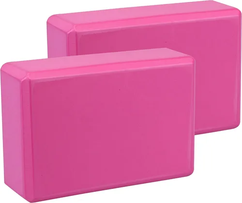 Miniatura 12 de EXERZ Bloques de yoga, paquete de 2, bloques de gimnasio, ladrillos de entrenamiento de fitness, soporte de mano elástico para pilates