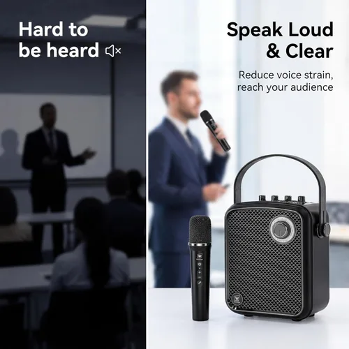 Miniatura 6 de Amplificador de voz de 70 W para profesores de enseñanza/hablar en público/altavoz PA portátil de metal de karaoke, micrófono inalámbrico de mano