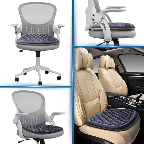 Miniatura 2 de Big Ant Cojín de asiento de automóvil de espuma viscoelástica para asiento de automóvil, funda suave para asiento de automóvil, asiento de Gris