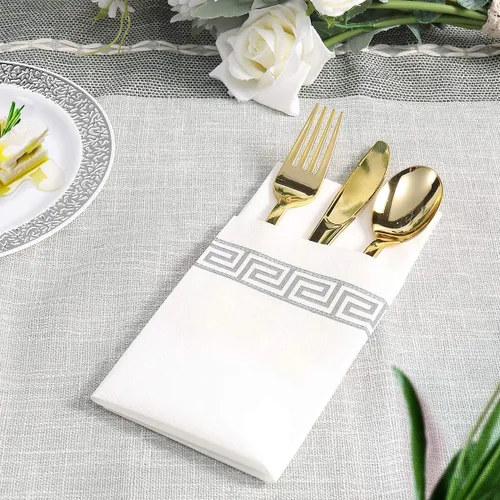 Miniatura 2 de Vplus Paquete de 200 toallas desechables para baño, servilletas decorativas de baño, suaves y absorbentes, desechables, para cocina, bodas, Acción