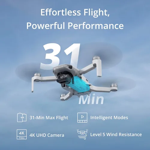 Miniatura 11 de Specta Mini dron con cámara 4K para adultos, transmisión FPV de 32800 pies, fácil de volar, cardán de 3 Aixs, vuelo de 31 minutos, 4K/30 fps, dron