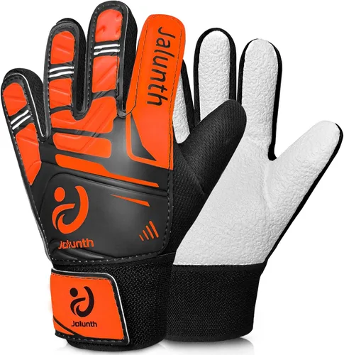 Miniatura 8 de Jalunth Guantes de portero de fútbol para niños y jóvenes, guantes de portero de campo para niños y niñas, guantes de entrenamiento con agarre