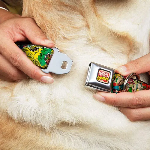 Miniatura 8 de Buckle-Down Collar de perro con hebilla de cinturón de seguridad, postura de Thor & Loki/cómics retro apilado, 1 pulgada de ancho, se adapta a