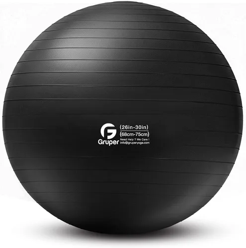 Miniatura 25 de Gruper Pelota de yoga y pilates, pelota de gimnasio de 4 tamaños para fitness, yoga, entrenamiento, embarazo y terapia física, bomba rápida