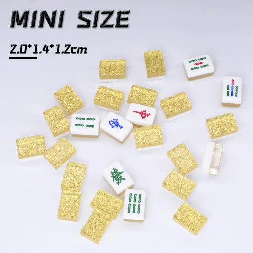 Miniatura 2 de drizzle Mini Mahjong Gold Travel Set de 0.787 in con instrucciones (idioma español no garantizado) - 146 azulejos portátiles - para principiantes