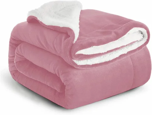 Miniatura 44 de IR Imperial Rooms Mantas Sherpa de color rosa bebé tamaño King para cama – Paquete al por mayor de 9 mantas Sherpa – Manta suave y esponjosa