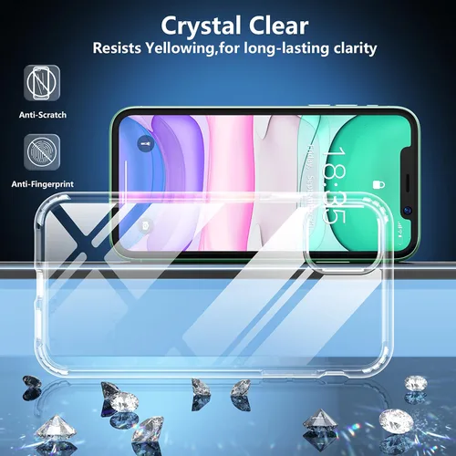 Miniatura 3 de SPIDERCASE Funda diseñada para iPhone 11, transparente, no amarillenta, funda delgada para iPhone 11 de 6.1 pulgadas (transparente)