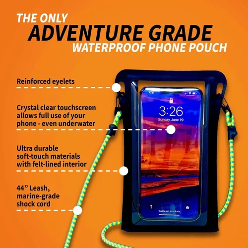 Miniatura 4 de Stash7 Funda impermeable para teléfono con cordón largo IPX8 Adventure Grade Funda seca para teléfono celular, compatible con iPhone 15 Pro Max