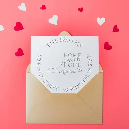 Miniatura 34 de Sello en relieve de dirección personalizado para nuevos propietarios de viviendas, sello redondo de 1-5/8 para dirección de casa, estampado