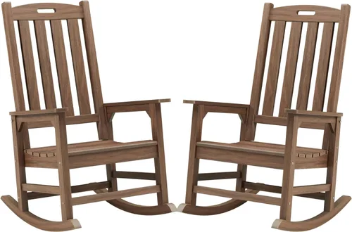 Miniatura 23 de Psilvam Mecedora de gran tamaño para exteriores, con asiento de 21 pulgadas de ancho y respaldo de 32 pulgadas de alto, premontada con la mayoría