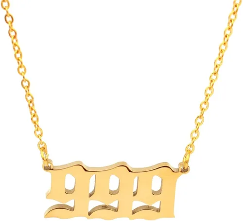HUTINICE Angel Number Necklace For Women, 18K Gold Plated Dainty 111 222 333 444 555 666 777 888 999 Pendants Choker Chain Numerology Jewelry