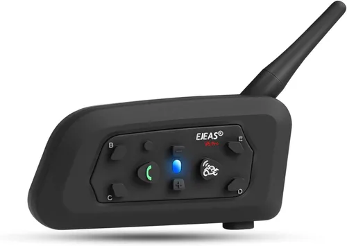 Miniatura 10 de EJEAS V6 Pro - Casco de motocicleta con intercomunicador Bluetooth de 3,937.0 ft para 2 personas Full Dúplex inalámbrico para conectar hasta 6
