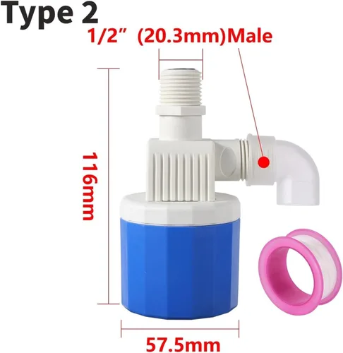 Miniatura 4 de 1PC 1/2" 3/4" Automatic Water Level Control Valve Float Ball Tank Tower Pool Switch Inlet Stop(Type 2)