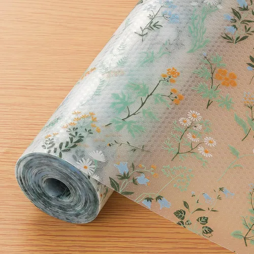 Miniatura 11 de INNOLITES Forro para estante de gabinete de cocina, forro no adhesivo para refrigerador y cajón, EVA impermeable con flores, fácil de limpiar y sin