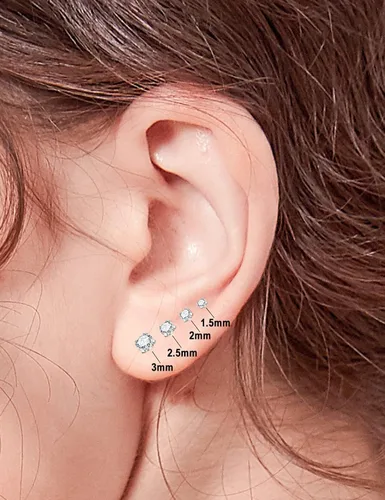 Miniatura 3 de FANSING 316L Surgical Steel Threadless Push Pin Birthday Stone Labret Studs 20g