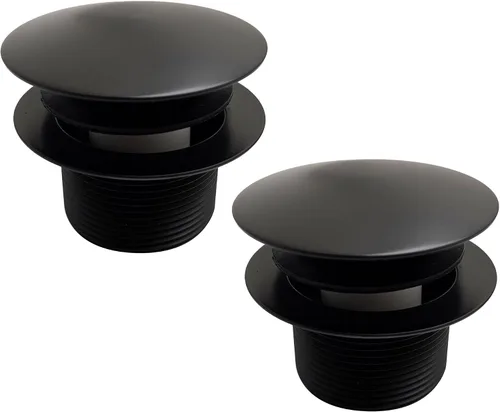 Miniatura 31 de Westbrass D398R-62 Tapón de drenaje de bañera con punta de hongo de rosca gruesa NPSM de 1-1/2 pulgadas, negro mate Mate negro