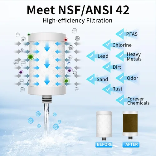 Miniatura 3 de WINGSOL WINGSOL - Filtro de agua de acero inoxidable para grifo de fregadero, NSF/ANSI 42, purificador de grifo giratorio de 360° reduce PFAS