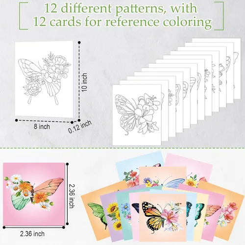 Miniatura 3 de Ctosree 12 juegos de lienzo predibujado para pintar adultos, kit de sorbo y pintura, lienzo preimpreso a granel para Pascua, Día de la Madre