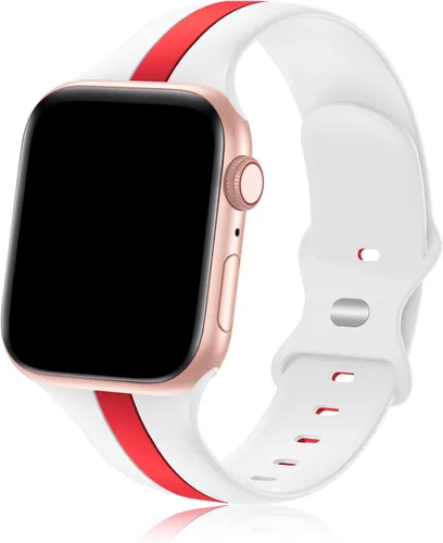 Miniatura 11 de Seizehe - Banda deportiva de diseño compatible con Apple Watch de 38/40/41/42/44/45/46/49 mm, unisex, correa de silicona suave para Apple Watch
